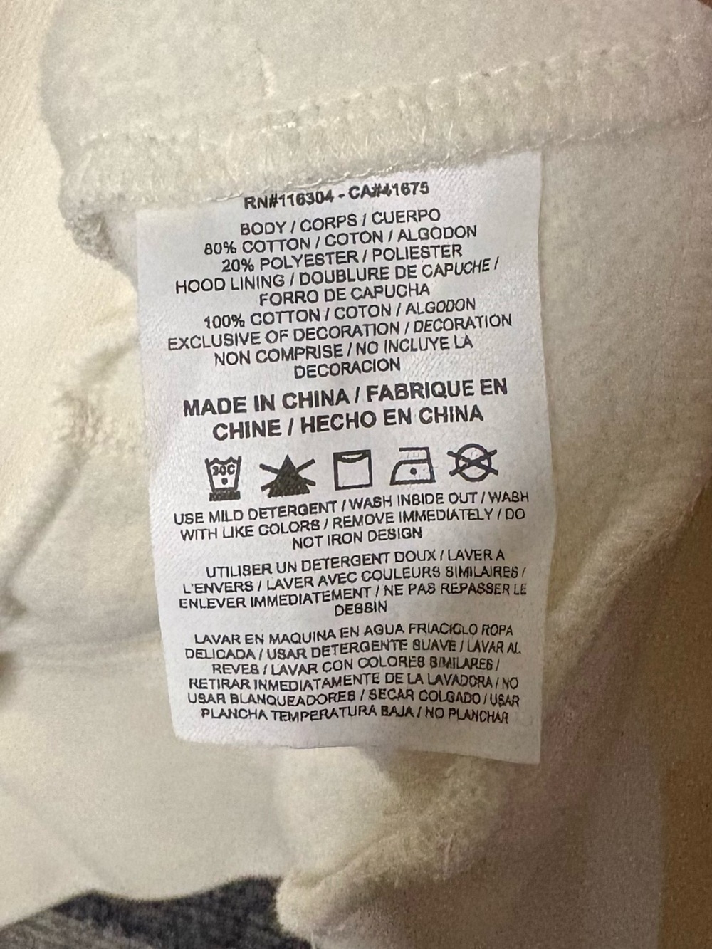 Converse All-Star Chuck Taylor Cream Hoodie Oversized Women’s Small EUC - Picture 5 of 6